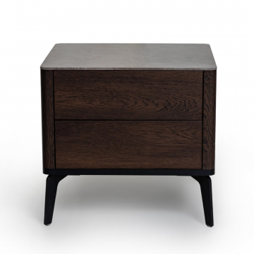 Прикроватная тумба цвет корпуса дуб темно коричневый, цвет топа коричневый песок, (Габариты: 500 x 430 x 490 mm)