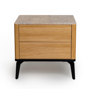 Прикроватная тумба цвет корпуса дуб натуральный, цвет топа желтый песок, (Габариты: 500 x 430 x 490 mm)