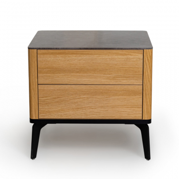 Прикроватная тумба цвет корпуса дуб натуральный, цвет топа коричневый песок, (Габариты: 500 x 430 x 490 mm)