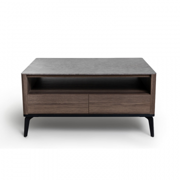 Журнальный стол цвет корпуса дуб серый, цвет топа коричневый песок, (Габариты: 950 x 700 x 490 mm)