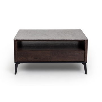 Журнальный стол цвет корпуса дуб темно коричневый, цвет топа коричневый песок, (Габариты: 950 x 700 x 490 mm)