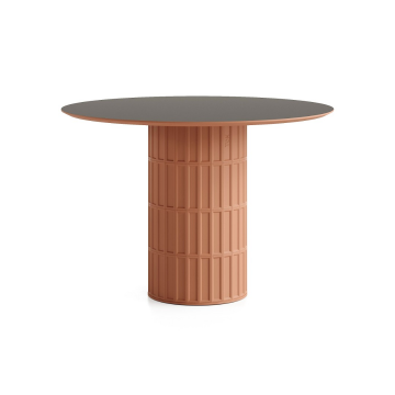 Обеденный стол Клинкер Рельеф, П-50, D=120, FENIX NTM / HPL, Основание глянцевое