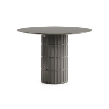 Обеденный стол Клинкер Рельеф, П-50, D=100, Эмаль, Основание глянцевое