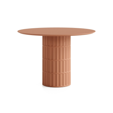 Обеденный стол Клинкер Рельеф, П-50, D=90, Керамика, Основание глянцевое