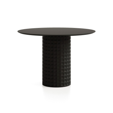 Обеденный стол Клинкер Рельеф, К-50, D=80, FENIX NTM / HPL, Основание глянцевое