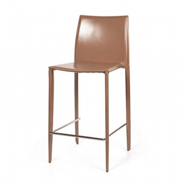 Стул полубарный Rolf, кожа капучино
