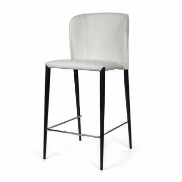 Стул полубарный Albert, кожа белый