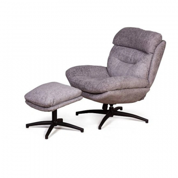 Кресло качалка с оттоманкой Magnus, серый