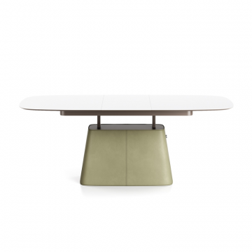 Стол БАУЛ раздвижной 1600/2050*950 Кожа кат. 1, HPL \ FENIX NTM