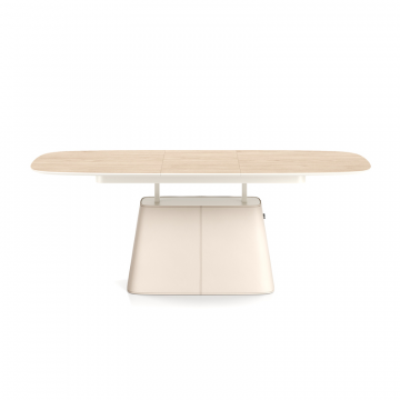 Стол БАУЛ раздвижной 1600/2050*950 Кожа кат. 2, Шпон