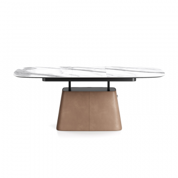 Стол БАУЛ раздвижной 1600/2050*950 Кожа кат. 2, Керамика