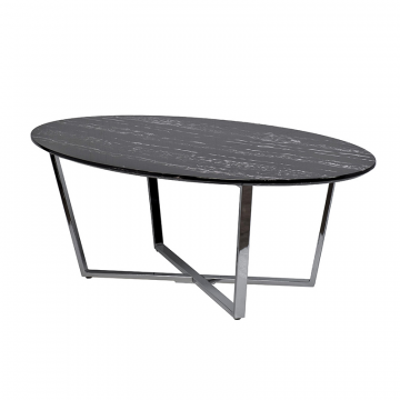 30B-85511 Стол журнальный овальный черный / хром