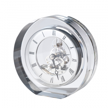 C81071 Часы настольные круглые, 12*5.3*12 см. цвет серебряный