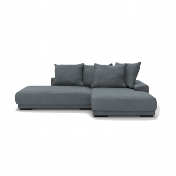 Диван HOR угловой с оттоманкой без подлокотника small серый
