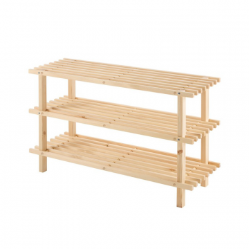 Полка для обуви 3 отделения, массив сосны