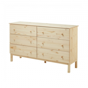 Комод деревянный с 6 выдвижными ящиками, массив сосны