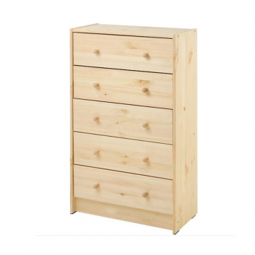 Комод с 5 выдвижными ящиками, массив сосны