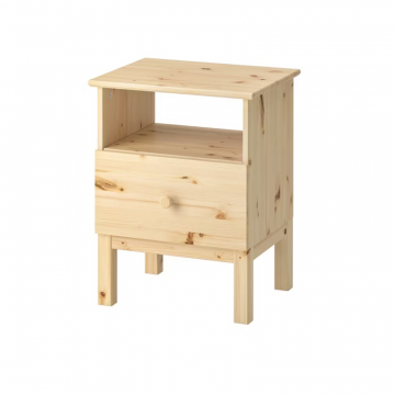 Тумба прикроватная деревянная с выдвижным ящиком на ножках, массив сосны