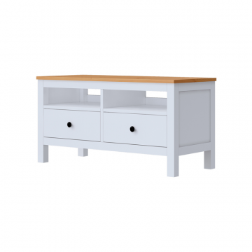 Тумба под ТВ 124*47 белая, светло-коричневая