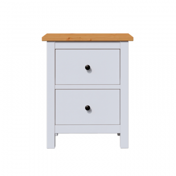 Тумба прикроватная с выдвижными ящиками белая, светло-коричневая