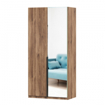 Норд Шкаф двухстворчатый с одной зеркальной дверью (Дуб Кастелло Бренди)