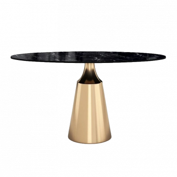 Стол овальный Lucas 160, керамика глянцевая, черная