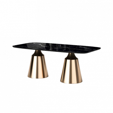 Стол овальный Lucas 200, керамика глянцевая, черная