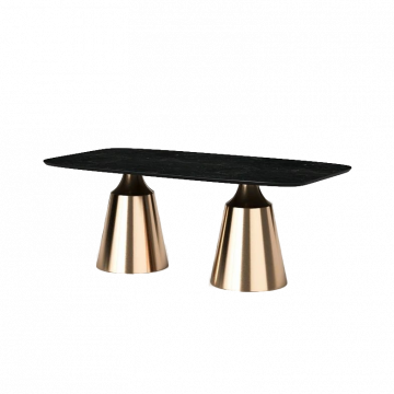 Стол овальный Lucas 200, керамика матовая, черная
