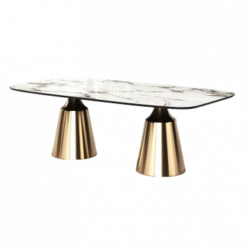 Стол овальный Lucas 230, керамика глянцевая, белая