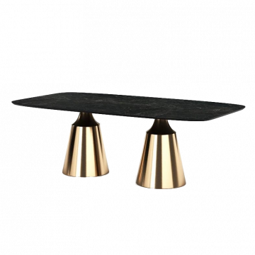 Стол овальный Lucas 230, керамика глянцевая, черная