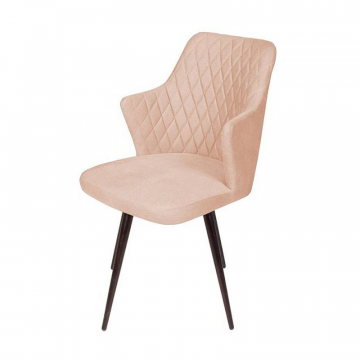 Стул поворотный на 360 градусов Hunt ромб, бархат бежевый 5 / чёрный конус