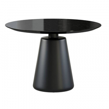 Стол круглый Ikon 100, керамика глянцевая, черная