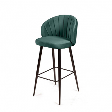 Стул барный Mont Blanc, бархат изумрудный 87 / черный конус