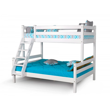 Кровать двухъярусная с наклонной лестницей 