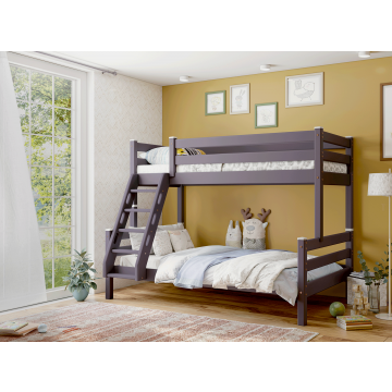 Кровать двухъярусная с наклонной лестницей 
