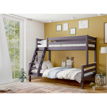 Кровать двухъярусная с наклонной лестницей 