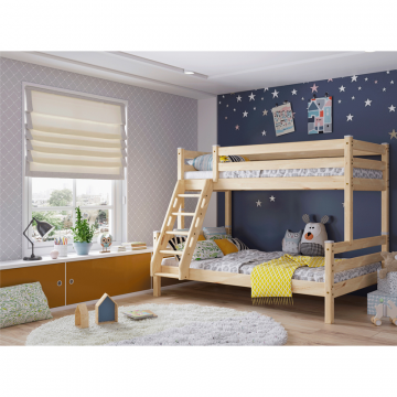 Кровать двухъярусная с наклонной лестницей 