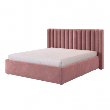 Кровать с основанием Ева 160х200 см пудра (велюр)