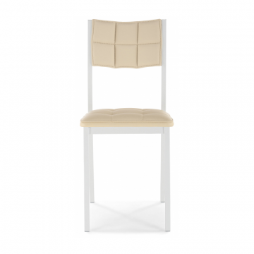 Стул на металлокаркасе Бекал кожзам d1 / белый