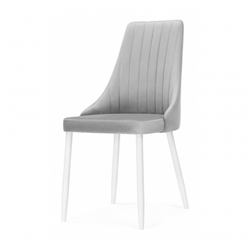 Стул на металлокаркасе Кора светло-серый / белый
