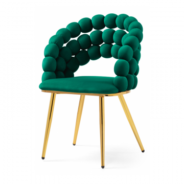 Стул на металлокаркасе Ball green / gold