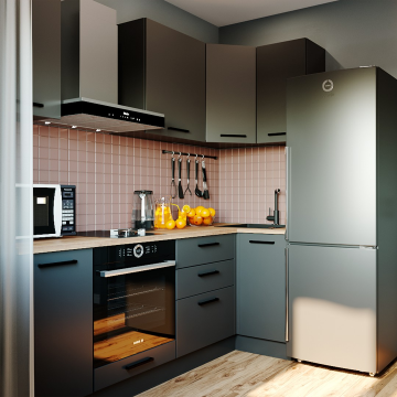 Кухонный гарнитур Антрацит 2200х1000мм угловой