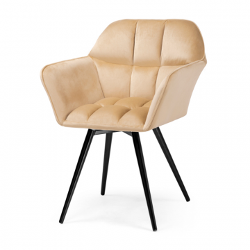 Кресло Ямес крутящееся бежевый / черный глянец