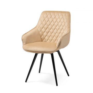 Кресло Эгел крутящееся бежевый / черный глянец