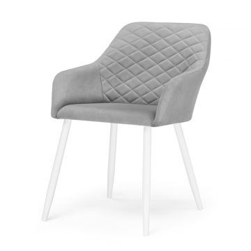 Стул с подлокотниками Стив светло-серый / белый