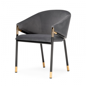 Стул на металлокаркасе Molton gray / black/ gold