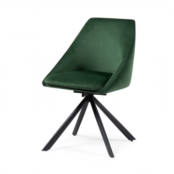Стул на металлокаркасе Окленд крутящийся темно-зеленый / черный