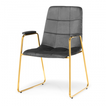 Стул на металлокаркасе Lana dark grey / gold
