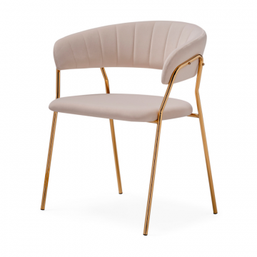Стул на металлокаркасе Kamelia 1 beige / gold
