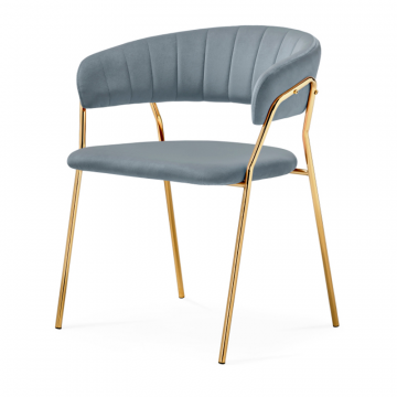 Стул на металлокаркасе Kamelia 1 gray / gold
